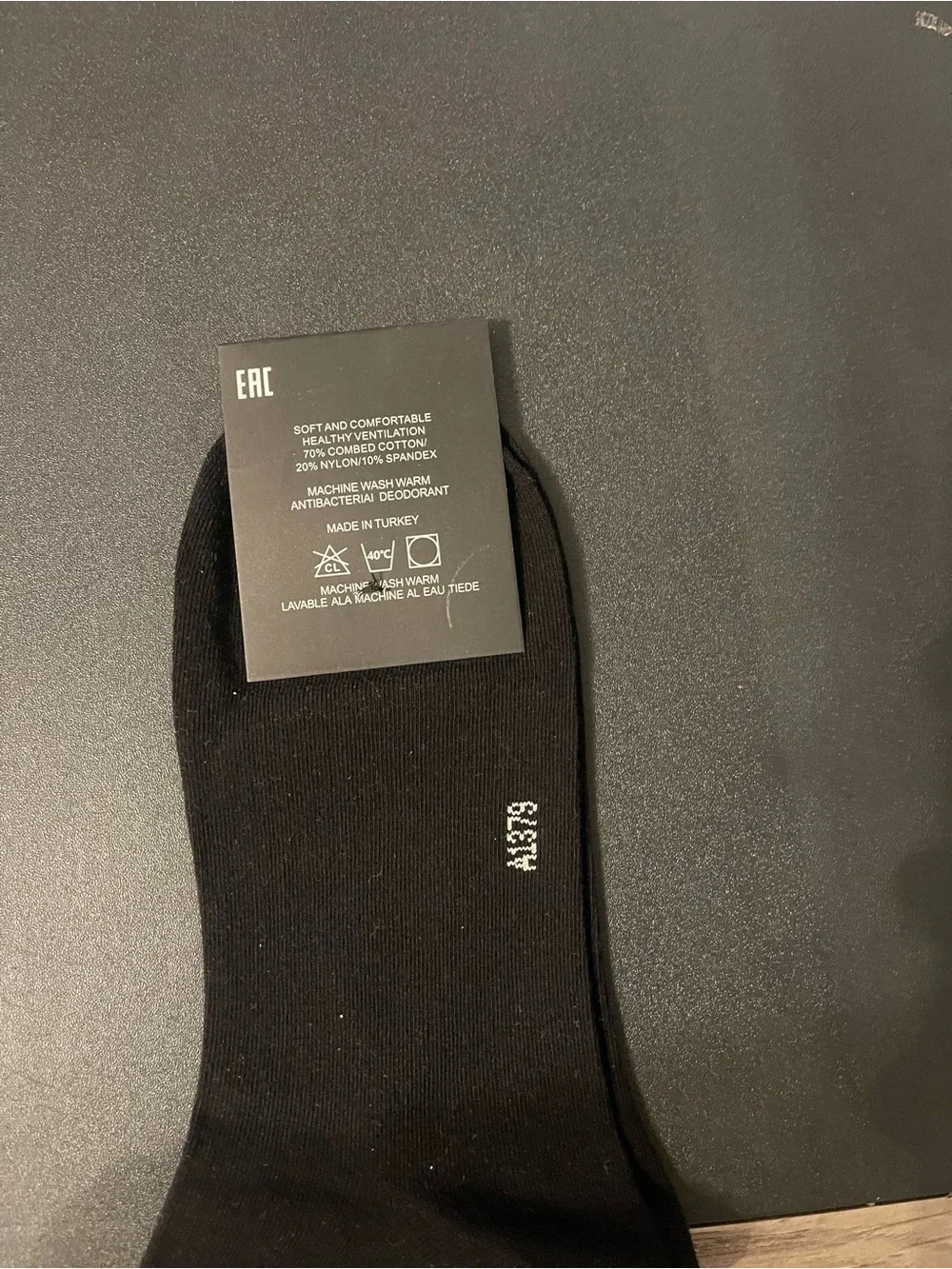 ALO Yoga Black Crew Athletic Socks with White Stripes